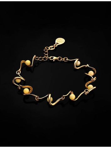 Link Amber Bracelet In Gold Plated Silver The Leia, image , picture 3