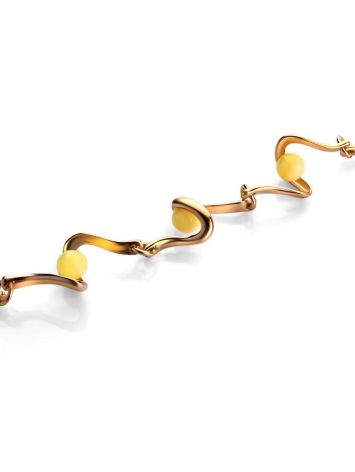 Link Amber Bracelet In Gold Plated Silver The Leia, image , picture 4