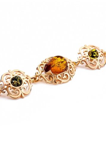 Fabulous Gold Plated Silver Bracelet With Multicolor Amber The Luxor Collection, image , picture 3