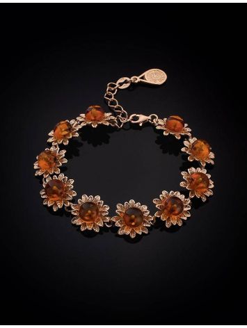 Link Amber Bracelet In Gold Plated Silver The Aster, image , picture 2