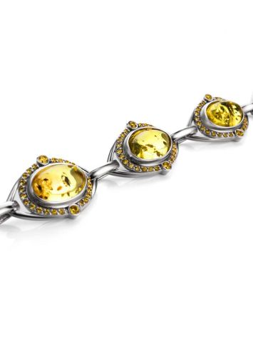Link Amber Bracelet In Sterling Silver With Crystals The Raphael, image , picture 5