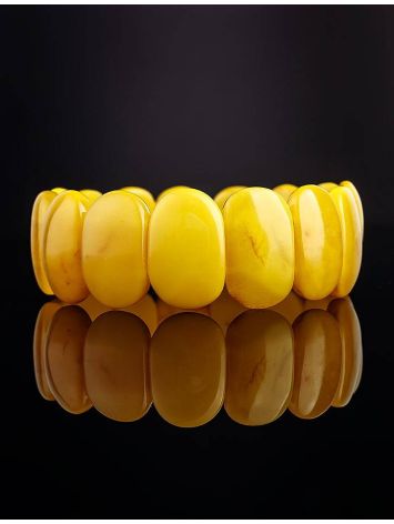 Honey Amber Flat Beaded Stretch Bracelet, image , picture 2