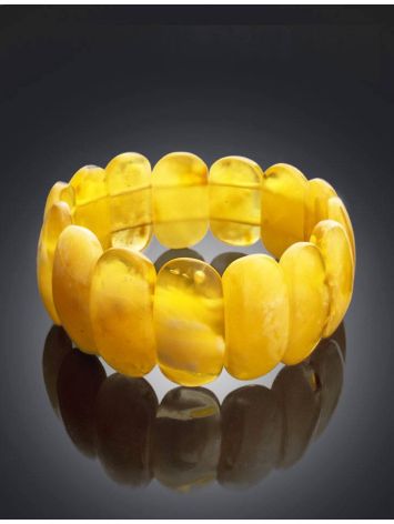 Honey Amber Flat Beaded Stretch Bracelet, image , picture 2
