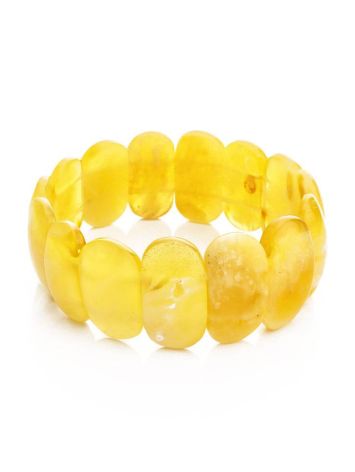 Honey Amber Flat Beaded Stretch Bracelet, image , picture 3