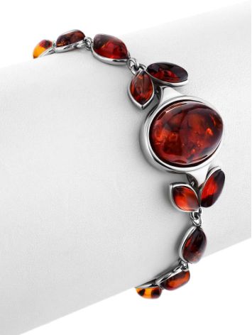 Cognac Amber Link Bracelet In Silver The Verbena, image , picture 3