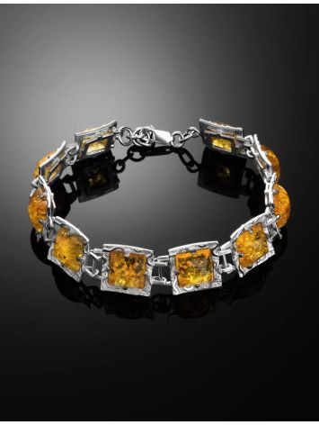 Lemon Amber Link Bracelet In Sterling Silver The Hermitage, image , picture 3