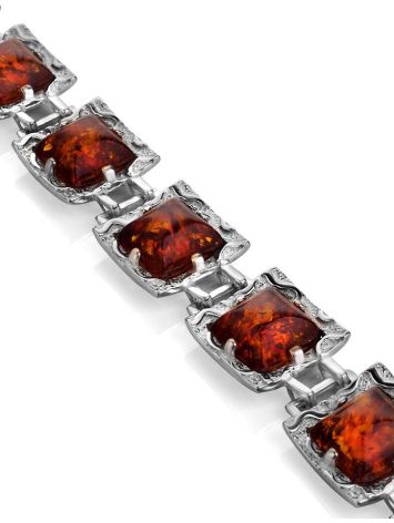 Cherry Amber Link Bracelet In Sterling Silver The Hermitage, image , picture 4