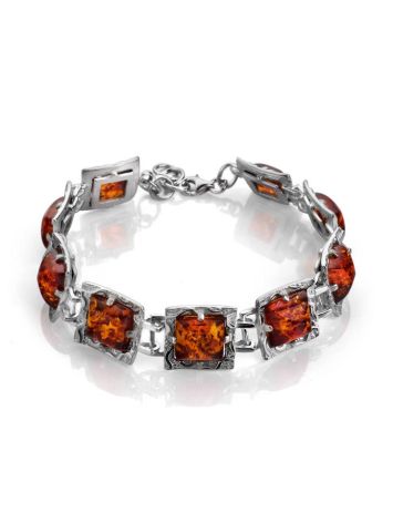 Cherry Amber Link Bracelet In Sterling Silver The Hermitage, image , picture 5