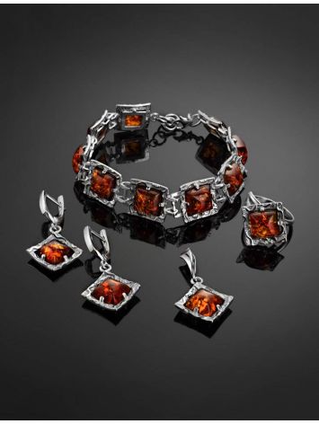Cherry Amber Link Bracelet In Sterling Silver The Hermitage, image , picture 6