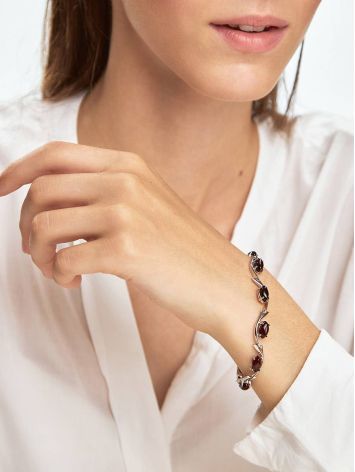 Cherry Amber Bracelet In Sterling Silver The Verbena, image , picture 2