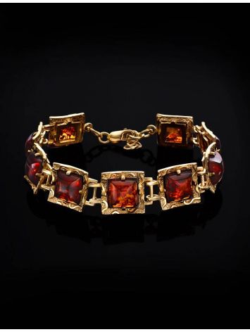 Link Amber Bracelet In Gold Plated Silver The Hermitage, image , picture 2
