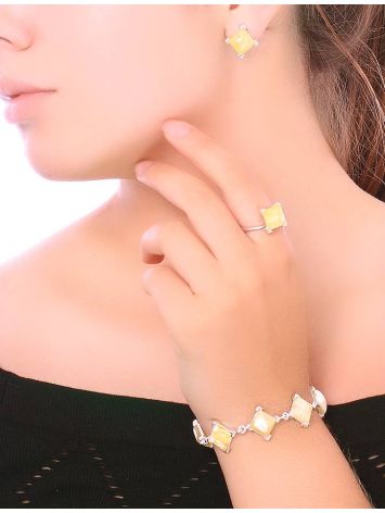 Link Amber Bracelet In Sterling Silver The Athena, image , picture 2