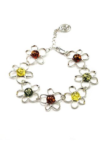 Multicolor Amber Bracelet In Sterling Silver The Daisy, image , picture 5