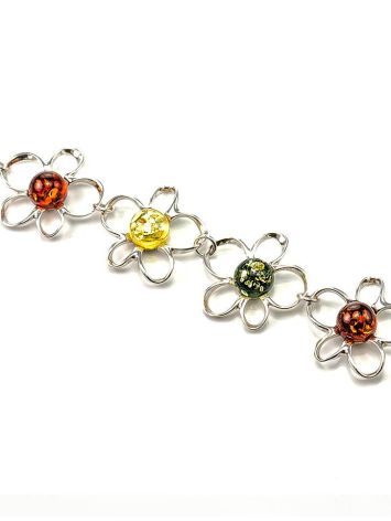 Multicolor Amber Bracelet In Sterling Silver The Daisy, image , picture 3
