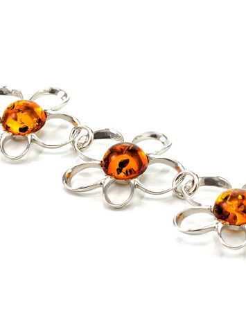 Cognac Amber Bracelet In Sterling Silver The Daisy, image , picture 4