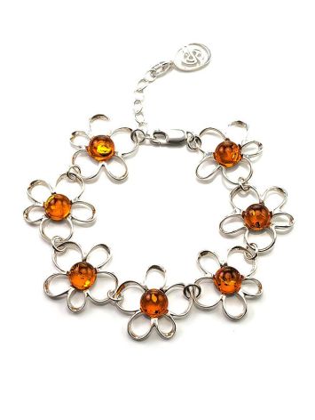 Cognac Amber Bracelet In Sterling Silver The Daisy, image , picture 5