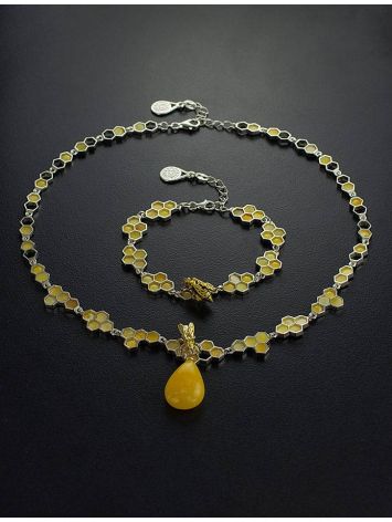 Link Amber Bracelet In Sterling Silver The Honey, image , picture 4