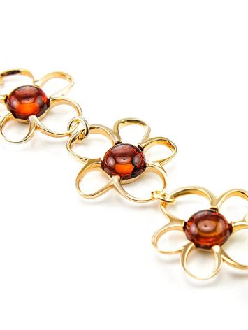 Link Amber Bracelet In Gold Plated Silver The Daisy, image , picture 3