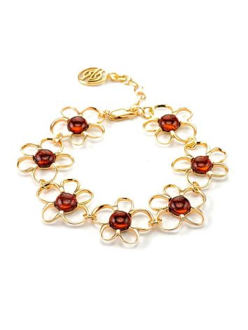 Link Amber Bracelet In Gold Plated Silver The Daisy, image , picture 5