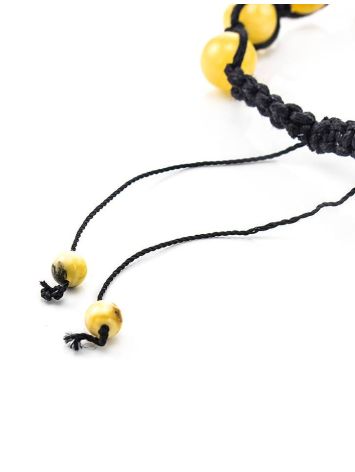 Bright Honey Amber Shamballa Bracelet, image , picture 4