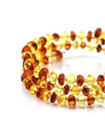 Natural Amber And Glass Beads Bangle Bracelet, image , picture 2