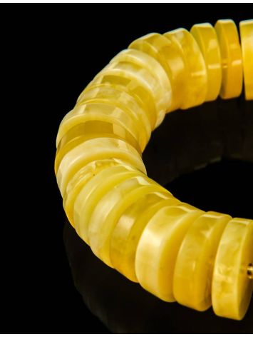 High Polished Honey Amber Beaded Stretch Bracelet, image , picture 2