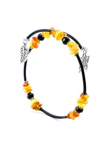 Designer Honey Amber Bangle Bracelet With Dangles, image , picture 3