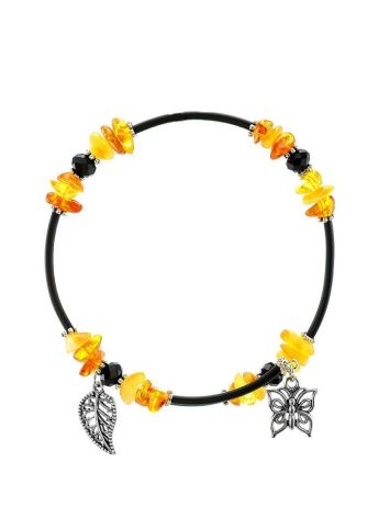 Designer Honey Amber Bangle Bracelet With Dangles, image , picture 2