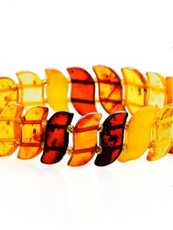 Multicolor Amber Flat Beaded Bracelet, image , picture 3
