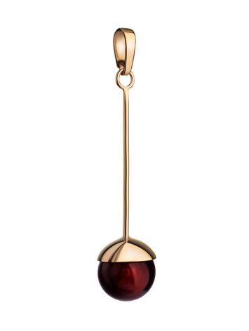 Stylish Gold-Plated Pendant With Cherry Amber The Paris, image , picture 4