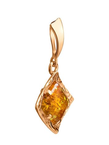 Geometric Gold-Plated Pendant With Amber Center Stone The Hermitage, image , picture 3