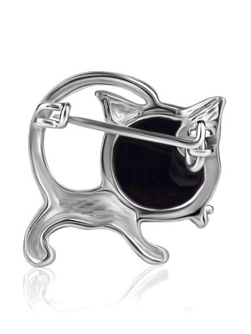 Green Amber Brooch In Sterling Silver The Kitten, image , picture 3