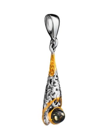 Elegant Gold Plated Amber Pendant The Roxanne, image , picture 3