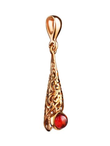 Gold-Plated Dangle Pendant With Amber The Roxanne, image , picture 4