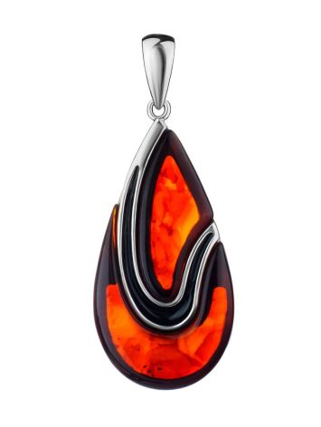 Cherry Amber Pendant In Sterling Silver The Sunrise, image , picture 4