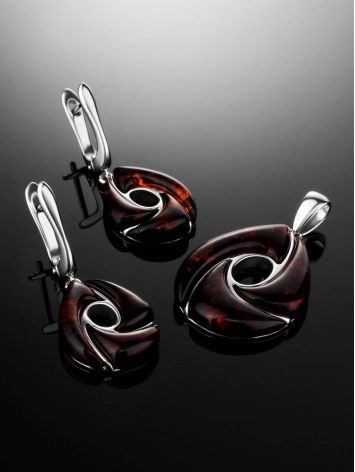Amazing Silver Amber Pendant The Sunrise, image , picture 5