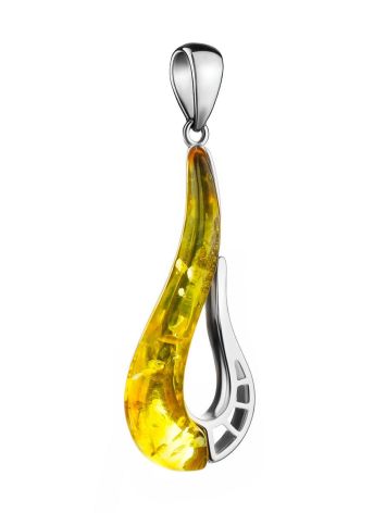 Stylish Silver Amber Pendant The Sunrise, image , picture 4