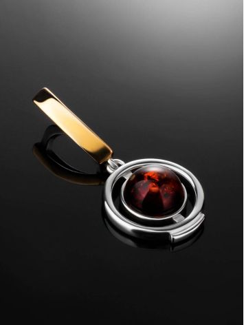 Gold Plated Silver Pendant With Amber The Lumiere, image , picture 2