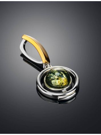 Green Amber Pendant In Gold Plated Silver The Lumiere, image , picture 2