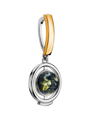 Green Amber Pendant In Gold Plated Silver The Lumiere, image , picture 3