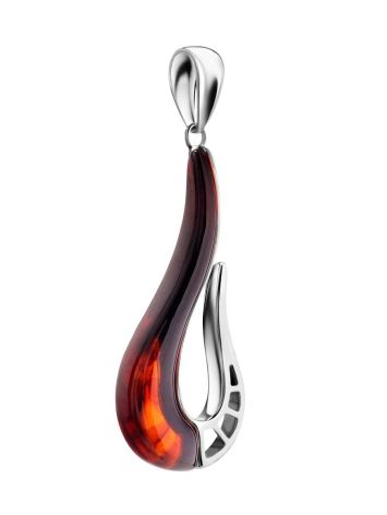 Bright Cherry Amber Pendant In Silver The Sunrise, image , picture 3