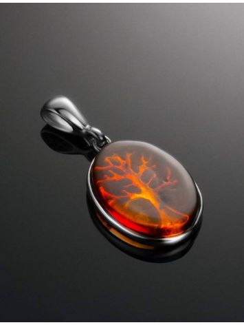 Talisman Silver Pendant With Amber The Tree Of Life, image , picture 2