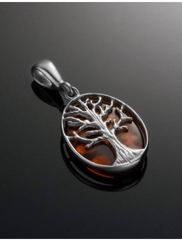 Talisman Silver Pendant With Amber The Tree Of Life, image , picture 2