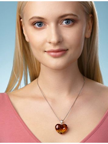 Shimmering Amber Heart Pendant The Declaration, image , picture 4