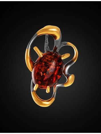 Gold-Plated Pendant With Cognac Amber The Pompadour, image , picture 2