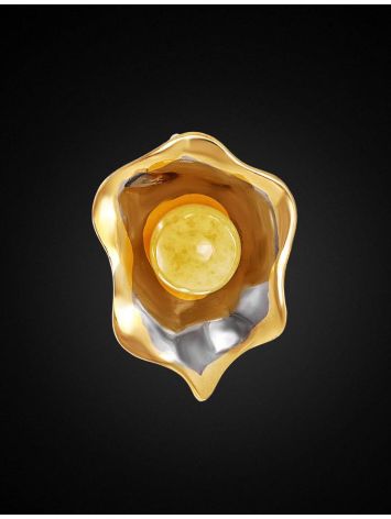 Honey Amber Pendant In Gold-Plated Silver The Turandot, image , picture 2