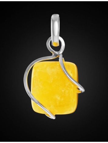 Square Cut Amber Pendant In Sterling Silver The Flamenco, image , picture 2