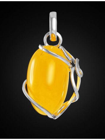 Honey Amber Pendant In Sterling Silver The Flamenco, image , picture 2