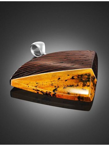 Handmade Wenge Wood Pendant With Lemon Amber The Indonesia, image , picture 2