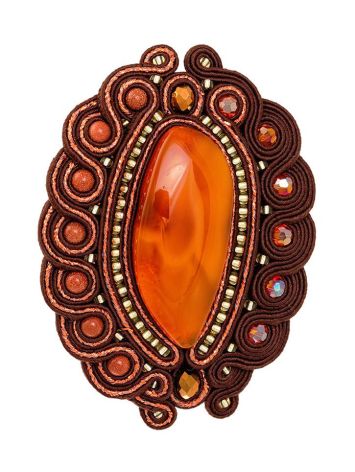 Braided Brooch With Amber And Aventurine The India, image , picture 3
